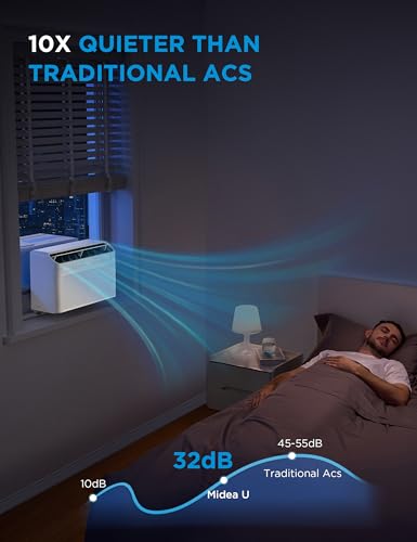 Midea 8,000 BTU U Shaped Smart Inverter Window Air Conditioner - Cools 350 Sq Ft, Ultra Quiet with Open Window Flexibility - Alexa/Google Assistant Compatible - 35% Energy Savings, Remote (Updated) - Image 3