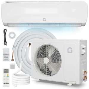 ACONEE 19 SEER 18000 BTU Split Air Conditioner, Ductless Mini-Split Inverter A/C Heat Pump System 230V, 42dB Ultra-Quiet, 3-in-1 Cooling/Heating/Dehumidifying, 25ft Pre-Line Set, White