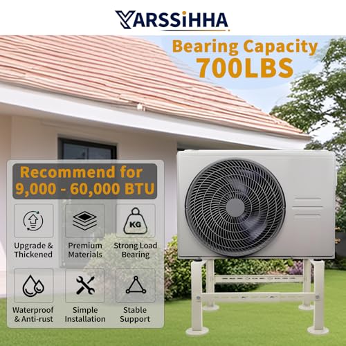 Yarssihha Mini Split Stand for 9000-60000 BTU Air Conditioner Condenser, Outdoor Adjustable Heat Pump Stand, Heavy Duty Ground Stand - Image 4